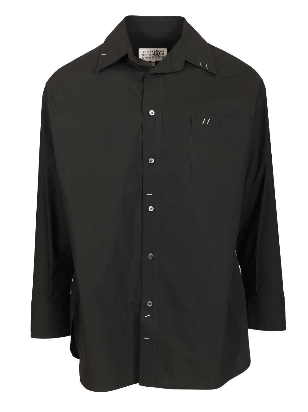 Mm6 Maison Margiela Long-Sleeved Shirt Shirts - Black | 89b26e51fc7ccfe9d1fd48f0e194fd9411dbfc87