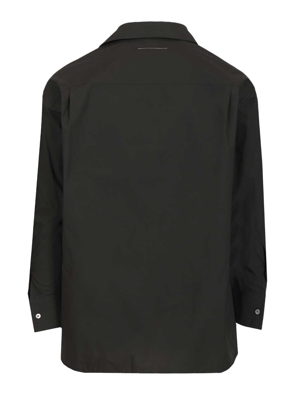 Mm6 Maison Margiela Long-Sleeved Cotton Shirt Shirts - Black | 8463e67ee38e309014ccbb44c64ea88e2ce9c978