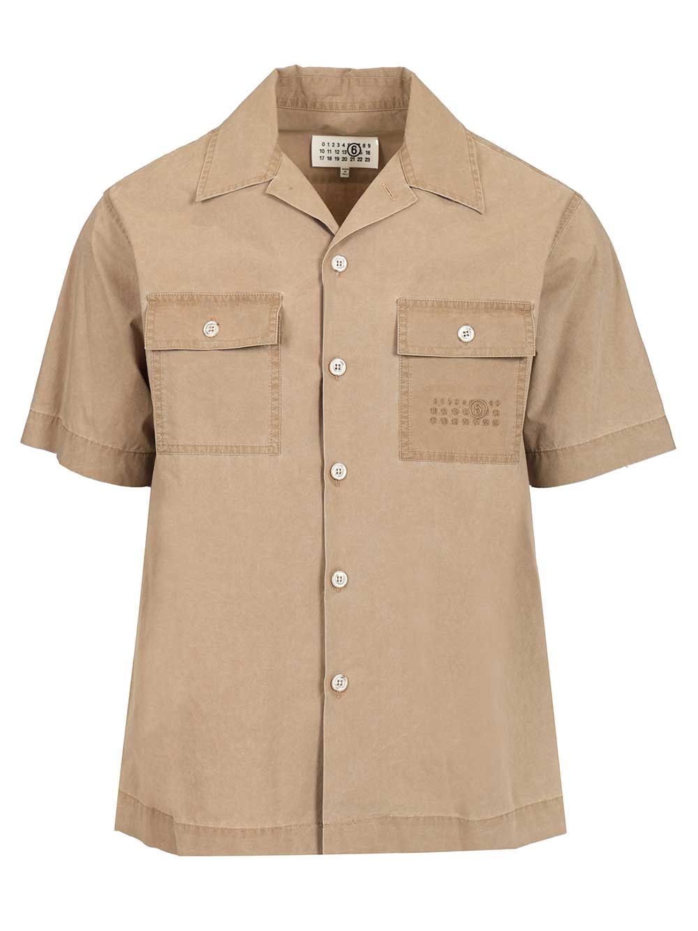 Mm6 Maison Margiela Short-Sleeved Shirt Shirts - Beige | a13452aec5fd5fac16b3a7156796a98e915d1fd6