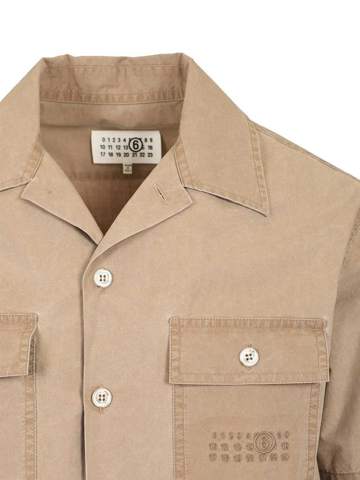 Mm6 Maison Margiela Short-Sleeved Shirt Shirts - Beige | dd74af8705d1dada7671a2d1f543589e83a070af