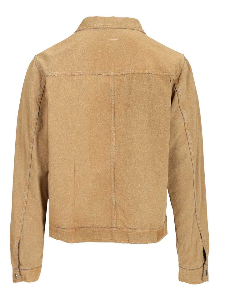 Mm6 Maison Margiela Trucker Jacket Jackets - Beige | 12a918da4adf26352da0137fa54f05472454b41e