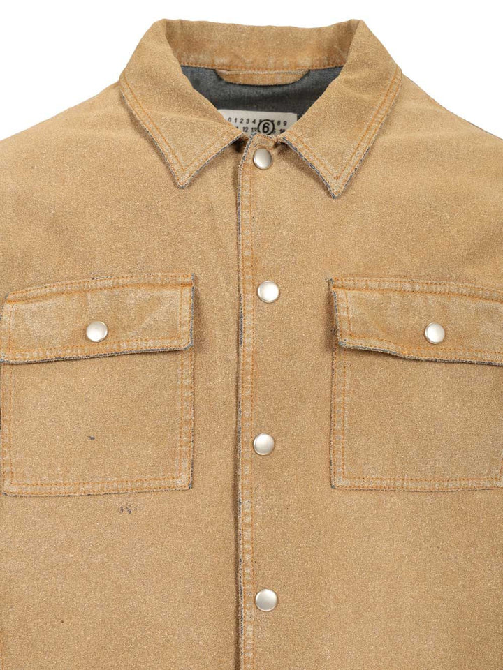 Mm6 Maison Margiela Trucker Jacket Jackets - Beige | d01df303433980f47206ca322c717b7f4186a78e