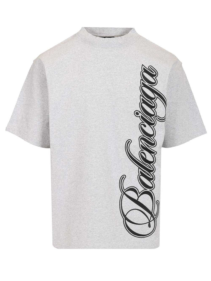 Balenciaga Cursive T-Shirt - Grey | 50c8786cb1ff53466230a66c767b15777bf597ec