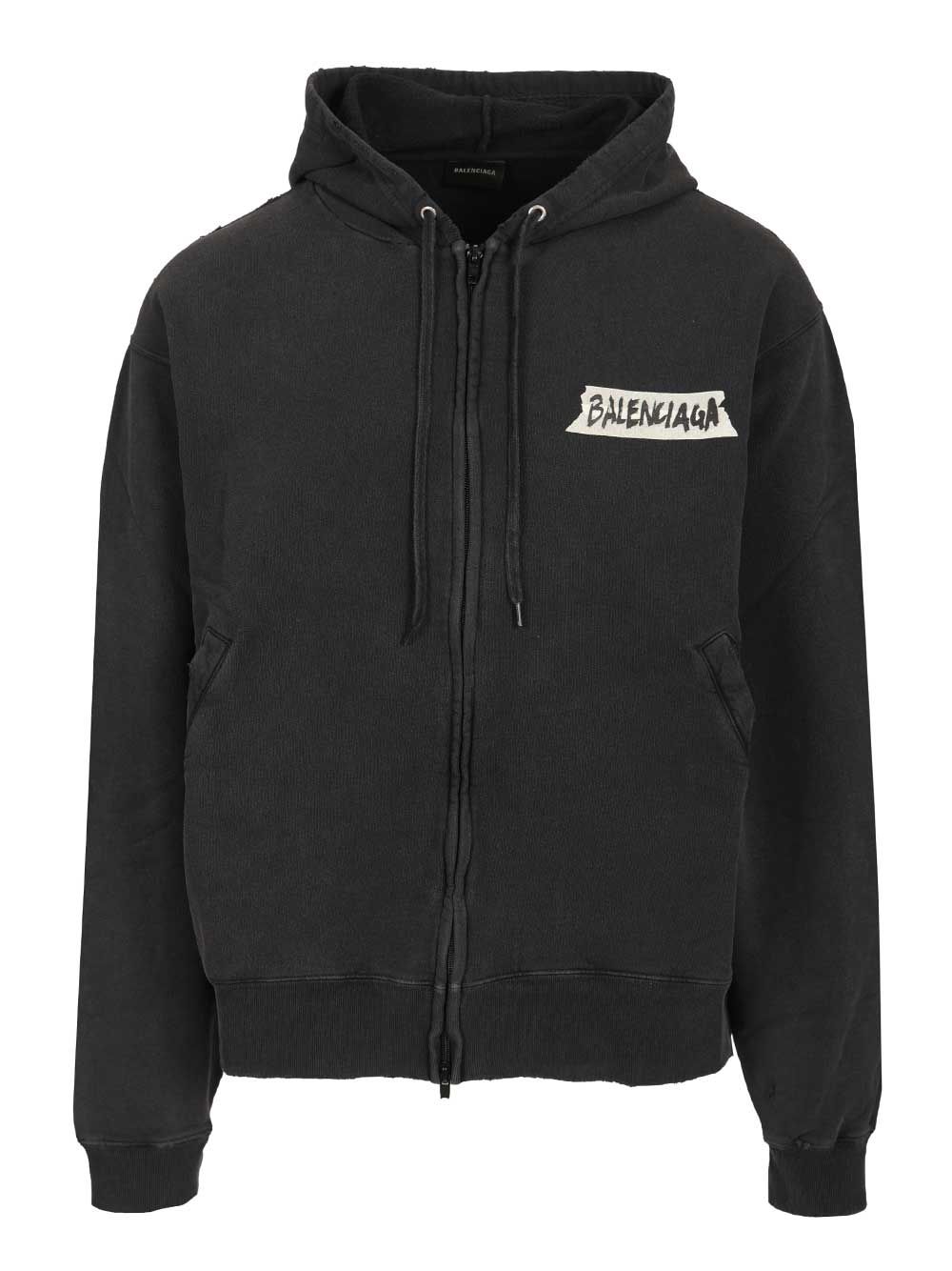 Balenciaga Masking Tape Sweatshirts - Black | 62d9a77ae0cafcaa00ebddaaec59a32620e43b43