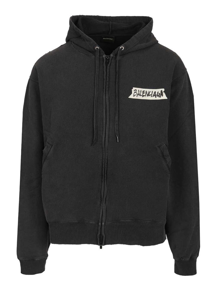Balenciaga Masking Tape Sweatshirts - Black | 62d9a77ae0cafcaa00ebddaaec59a32620e43b43