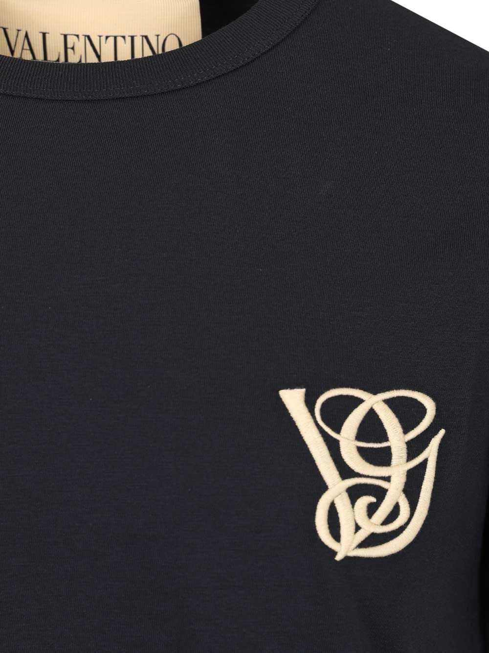 Valentino Garavani Cotton Jersey T-Shirt - Blue | 09c0309c5f4c9e07162189e715de23e292d00054