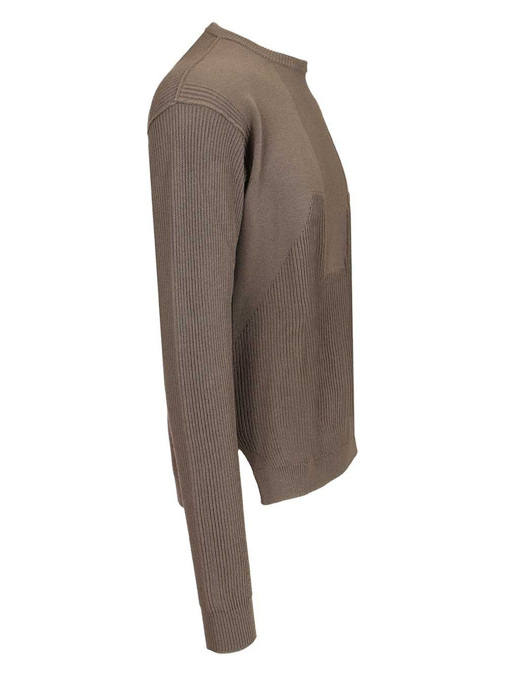 Rick Owens Crew Neck Wool Sweater Knitwear - Beige | e49e93c5e27434cc92cc3f99297d094db898e420
