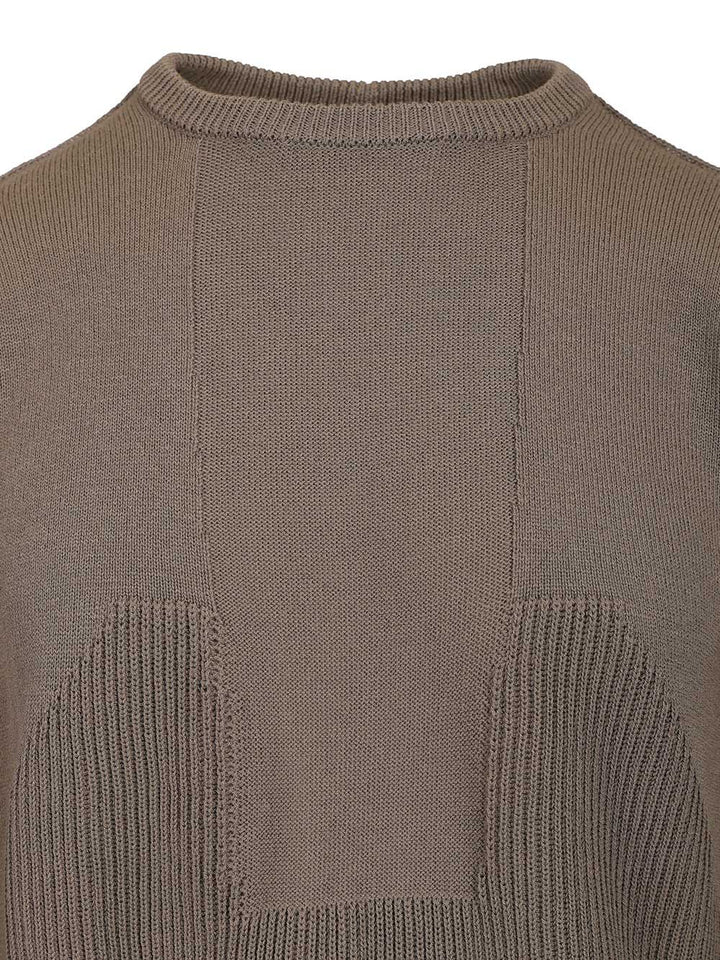 Rick Owens Crew Neck Wool Sweater Knitwear - Beige | 015f567f93e7f0c095dbd6ea40ae4d3afaf7e804