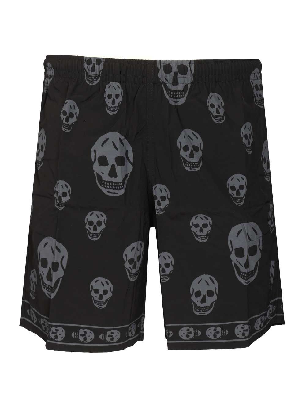 Mcqueen Swim Shorts With Skull Motif Trousers - Black | 9c677995f7377fd34bb4cda8153128d447988ba8