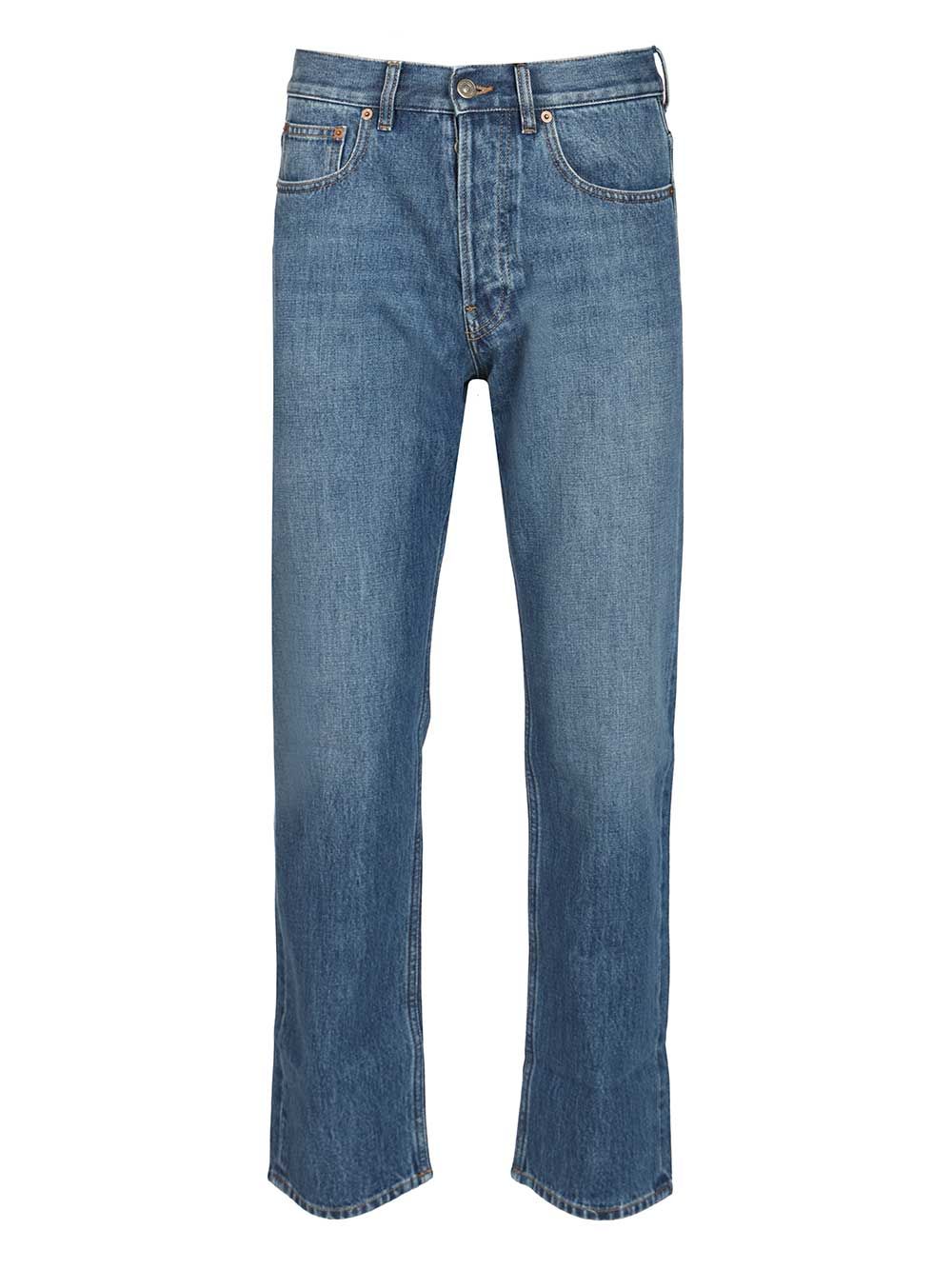 Valentino Garavani Straight Leg Jeans - Blue | 328e8fd0a2277e8ecee715fe2f95a5a5810394b4