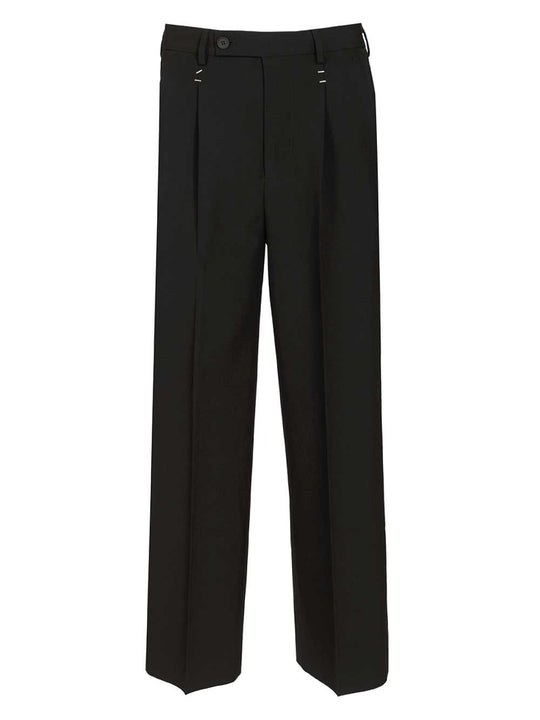 Wool With Staples Trousers Black