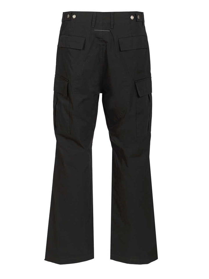 Mm6 Maison Margiela Cotton Cargo Pants Trousers - Black | 6f23df569a3966d3aaab8ea056e9f6f2f4a66c4a