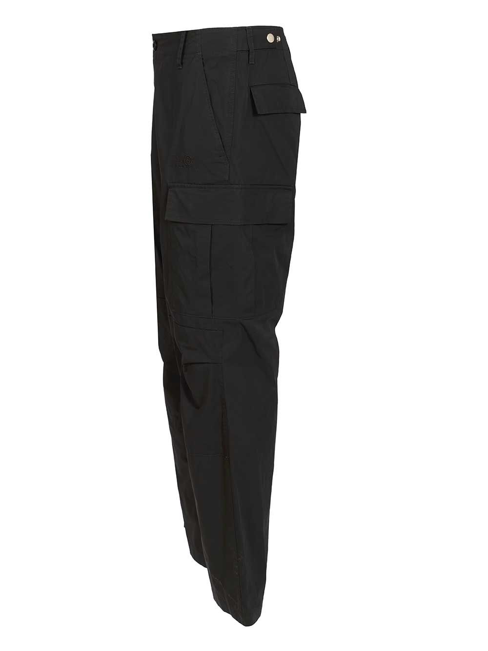Mm6 Maison Margiela Cotton Cargo Pants Trousers - Black | 7d5bab6f83d0987df176767754803affaafbccc3