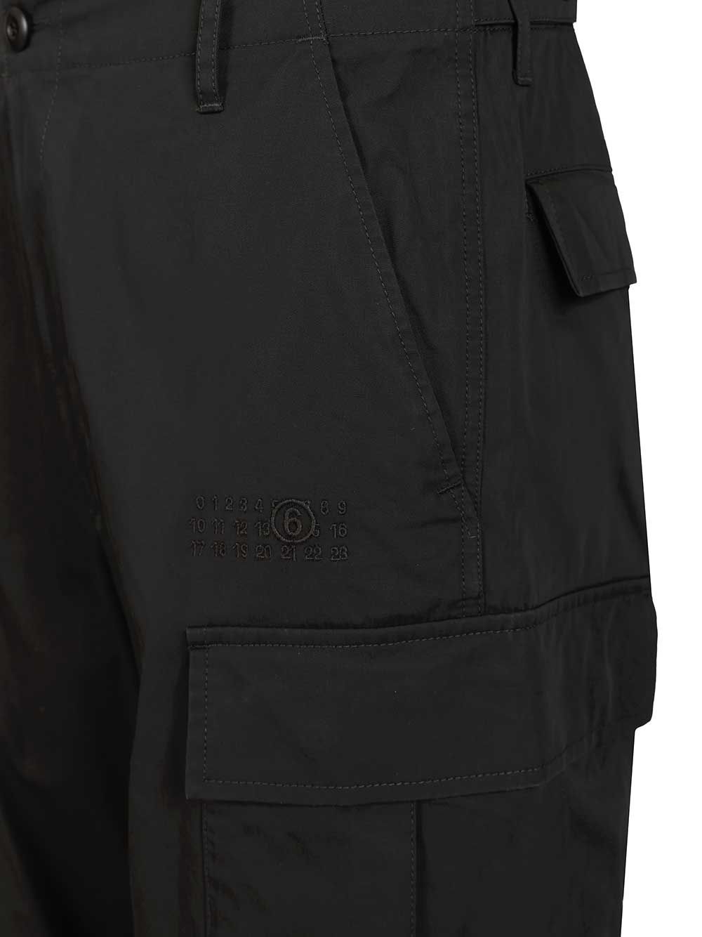 Mm6 Maison Margiela Cotton Cargo Pants Trousers - Black | b3548d642d078e0b5e31e9994007ddc4bf47c584