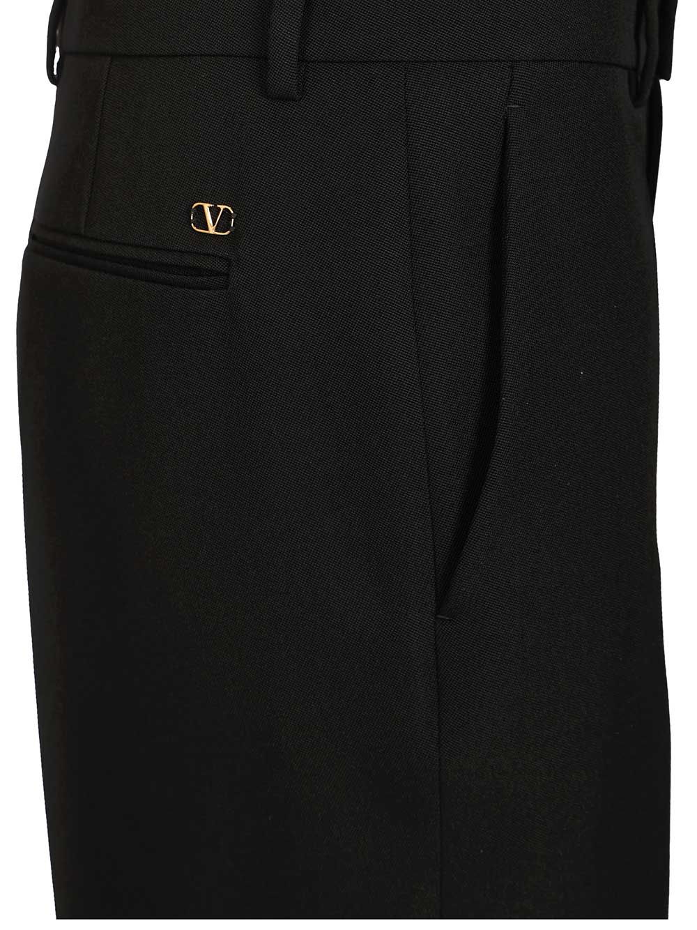 Valentino Garavani Formal Wool Trousers - Black | 3d8a5b4c98476a04eecc91b53a2b0d12373a1d36