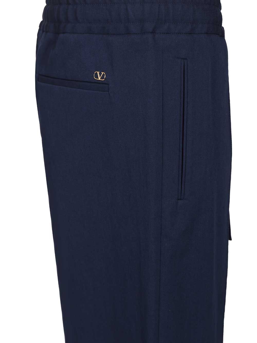 Valentino Garavani Classic  With Pleats Trousers - Blue | 9b042f27eb8b644721e37ebde3fa82f4b56f54c6