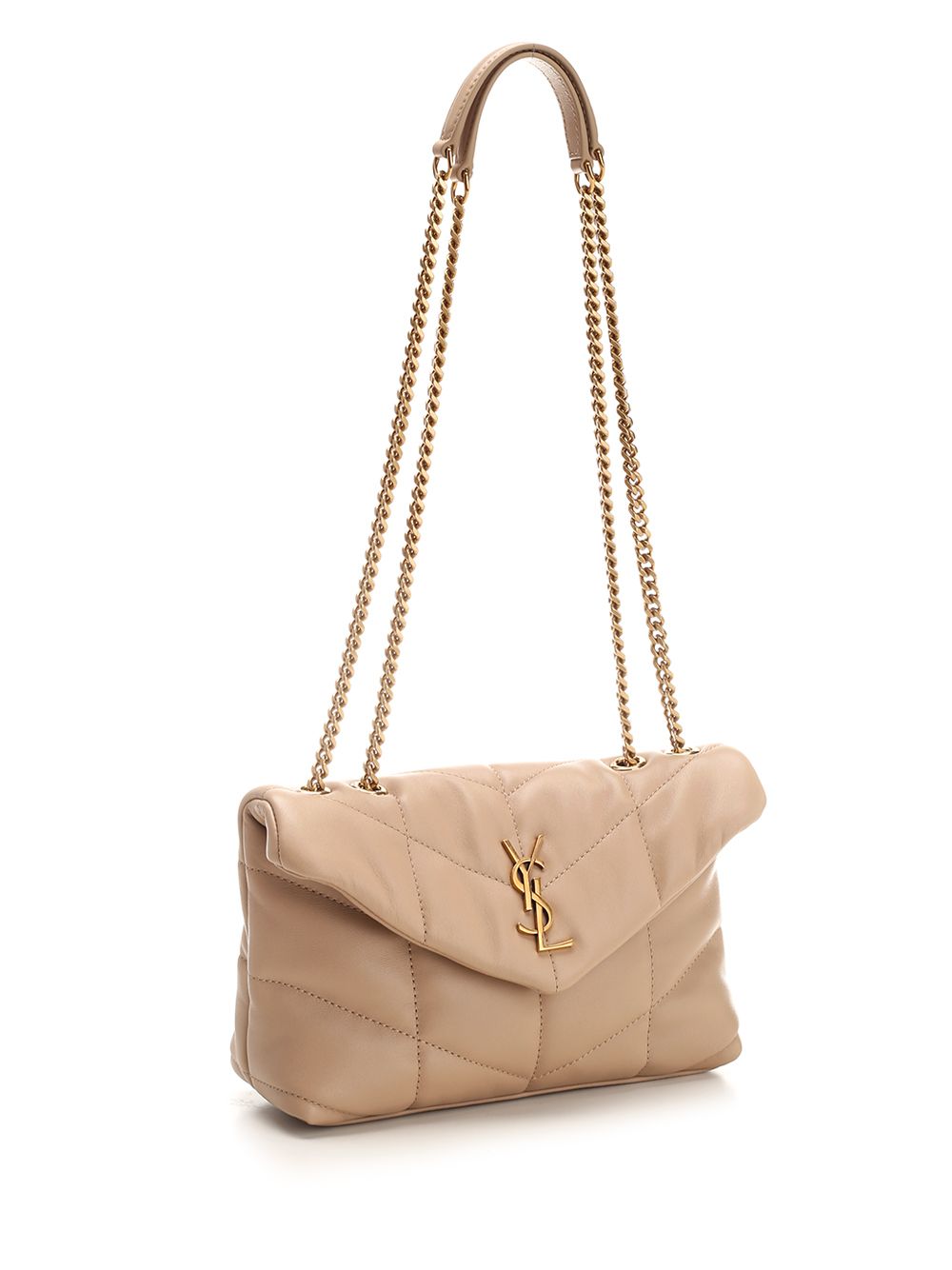 Saint Laurent Loulou Puffer Small leather goods - Beige | b45de272da7c4f7cccb5162f111f7b6712483b5e