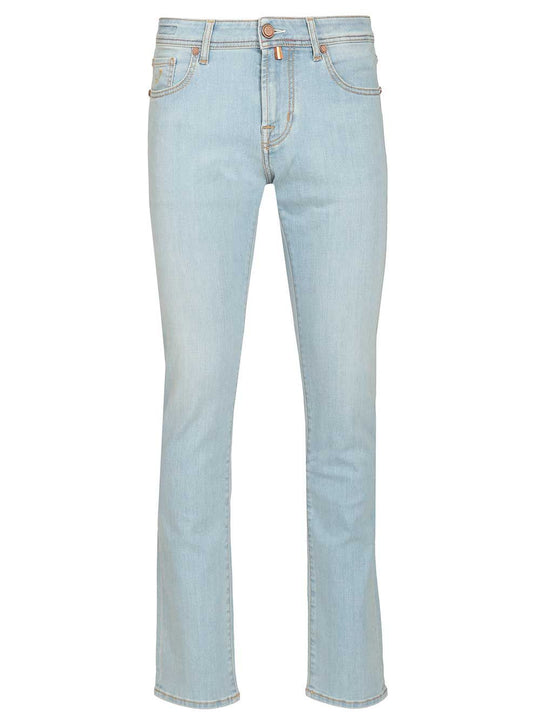 Pant 5 Pkt Slim Fit With Zipper Bard Fast B1 Salpa Gialla 10 Oz Jeans Light Blue