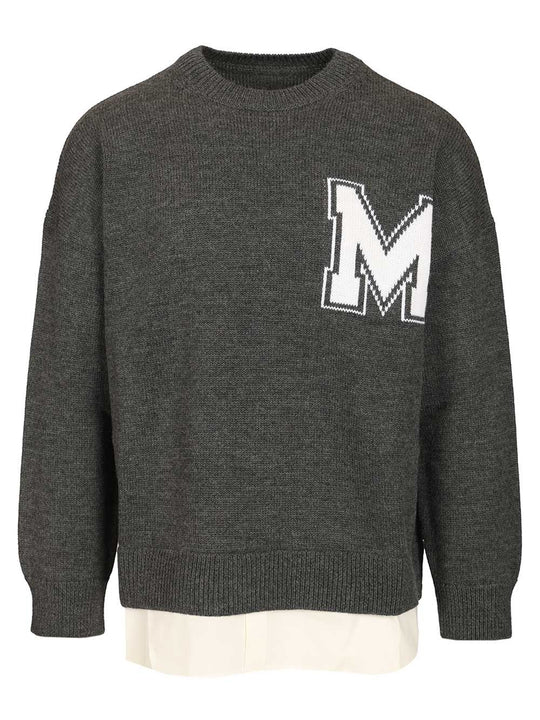Two-In-One College-Style Sweater Sweatshirts Grey