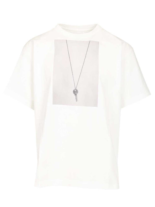 Necklace Trompe L'Oeil Graphic T-Shirt White