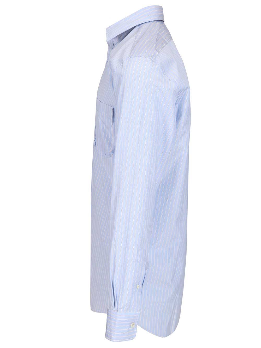 Maison Margiela Tailored Striped Cotton Shirt Shirts - Blue | 8b3dc7dea8749931177f98c23e681355f2c3f444