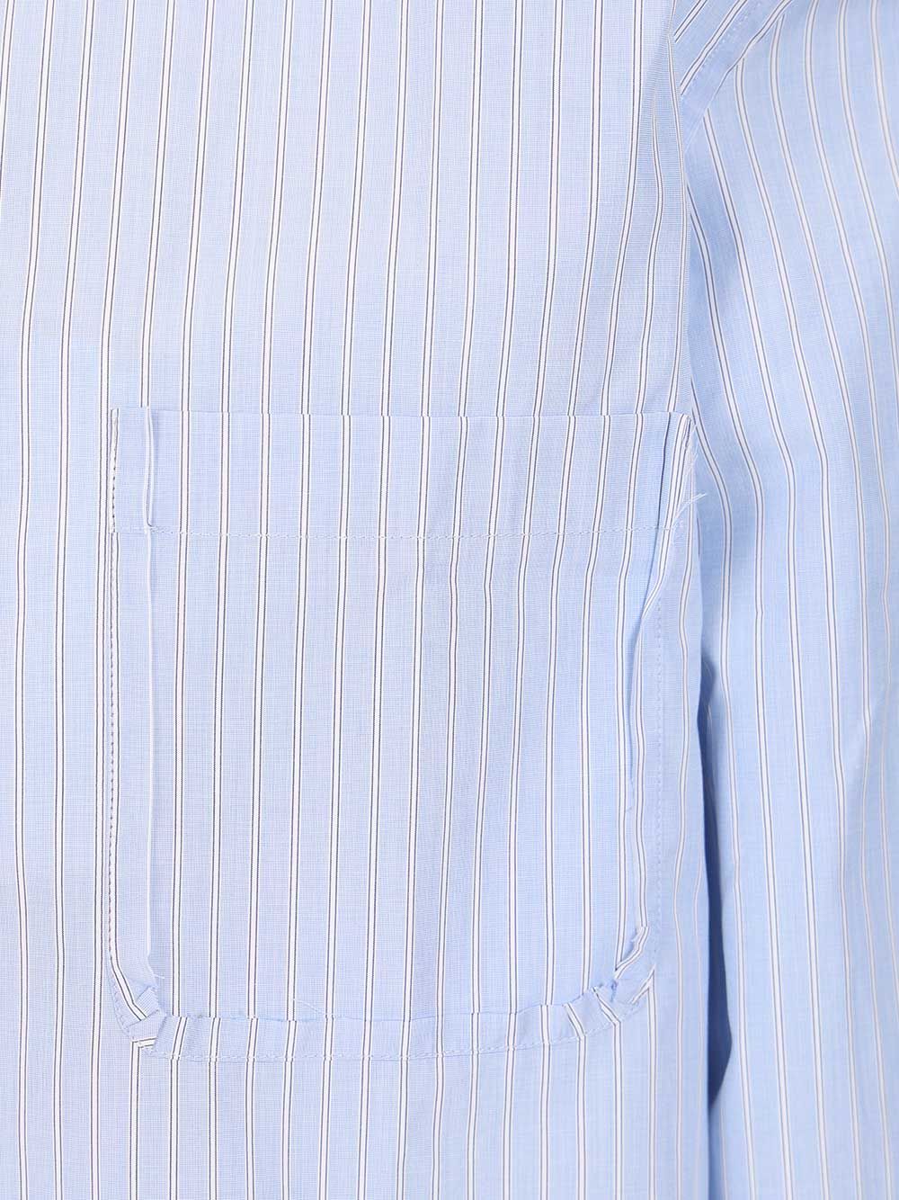 Maison Margiela Tailored Striped Cotton Shirt Shirts - Blue | 9d181239574df25bc0fe2d0d540192f42e0b57d4