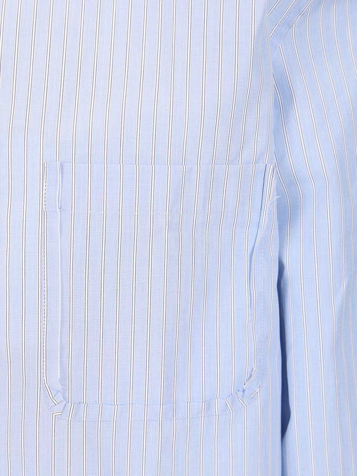 Maison Margiela Tailored Striped Cotton Shirt Shirts - Blue | 9d181239574df25bc0fe2d0d540192f42e0b57d4