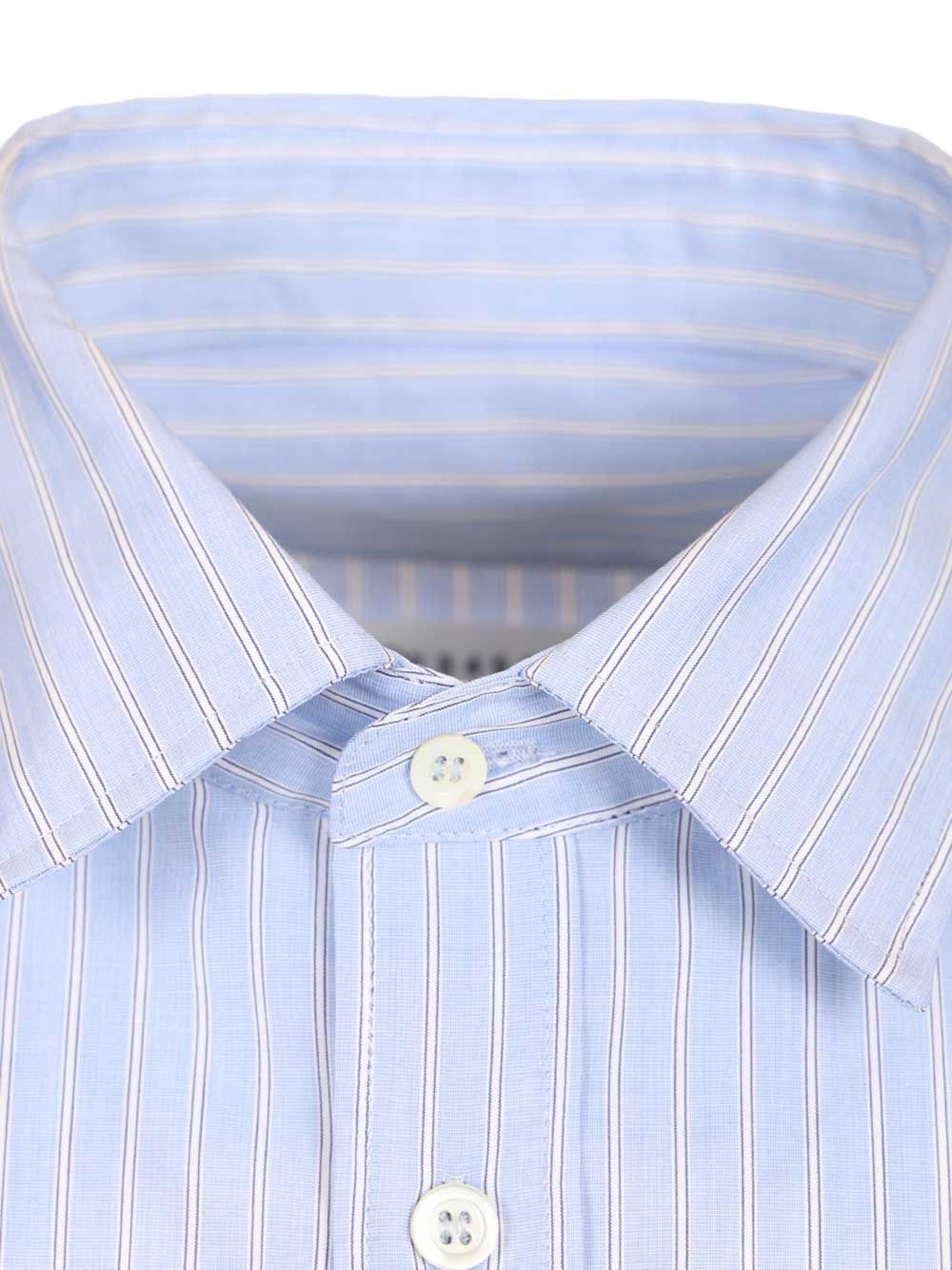 Maison Margiela Tailored Striped Cotton Shirt Shirts - Blue | b96c45d3acefb01c94670a6be12391685bb72d4e