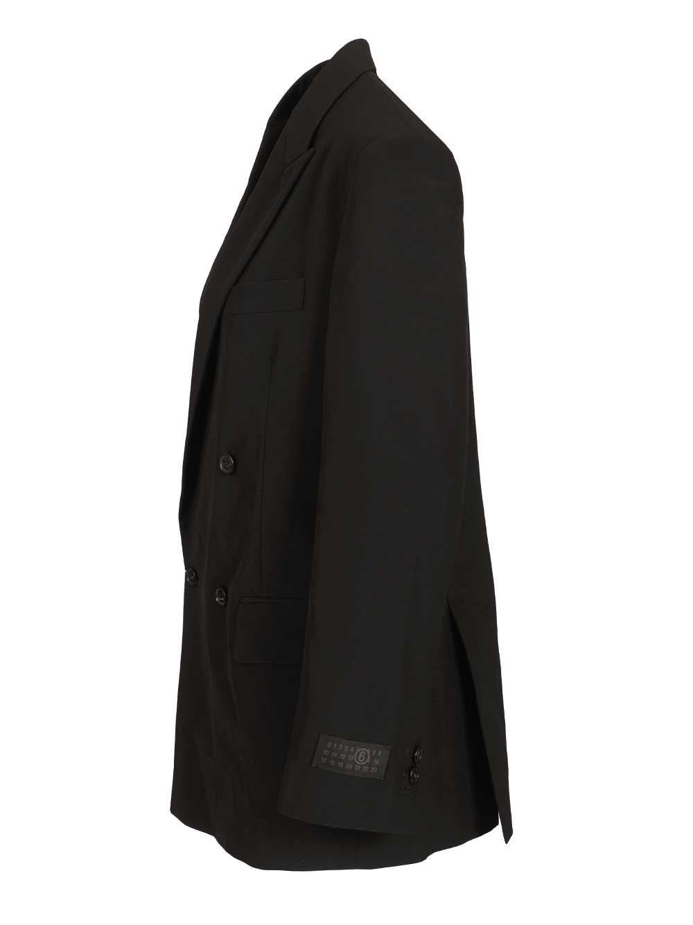 Mm6 Maison Margiela Double-Breasted Blazer Jackets - Black | cece17102a828b7d4b66867a0b3c68681ad2fee8
