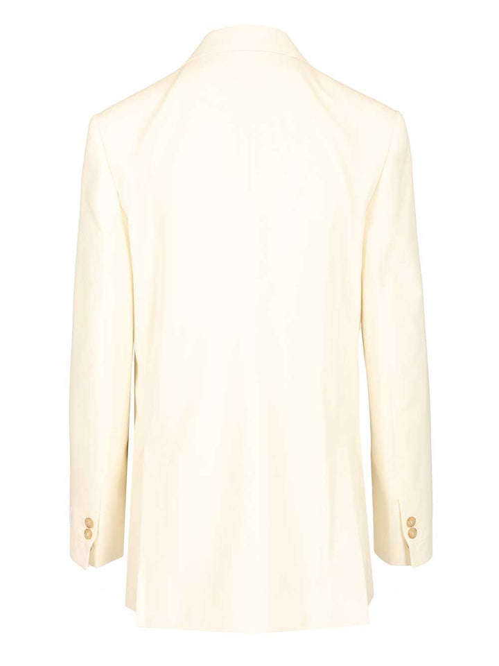 Mm6 Maison Margiela Double-Breasted Blazer Jackets - Beige | 329fc58cf3bbb336708b8a394e0d426ccc2cf745