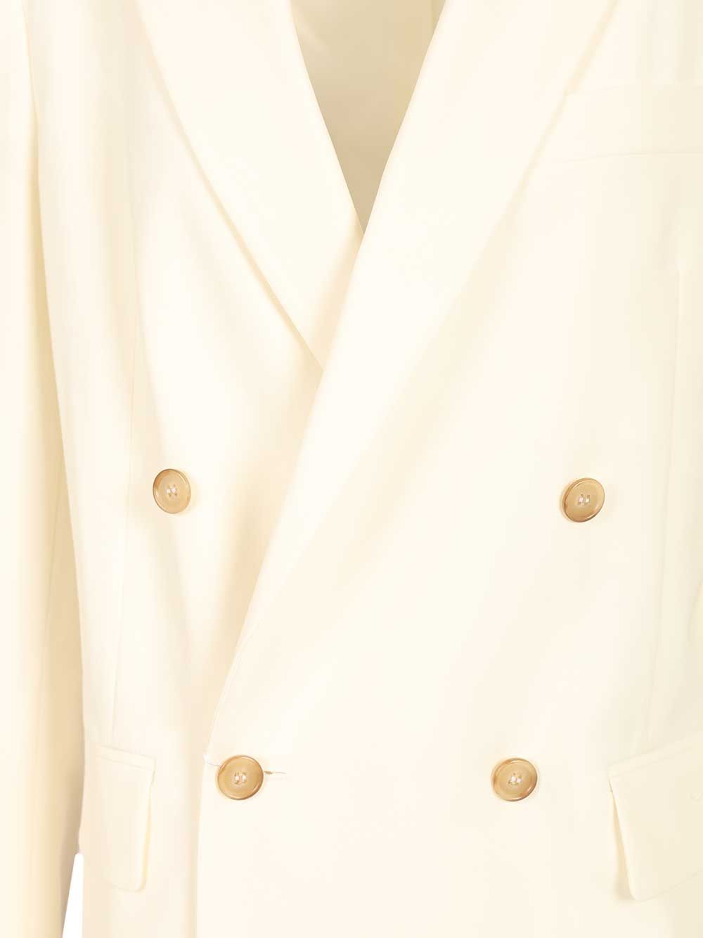 Mm6 Maison Margiela Double-Breasted Blazer Jackets - Beige | 50b5d18bc778e3cab5311144379ec802fb7e3716