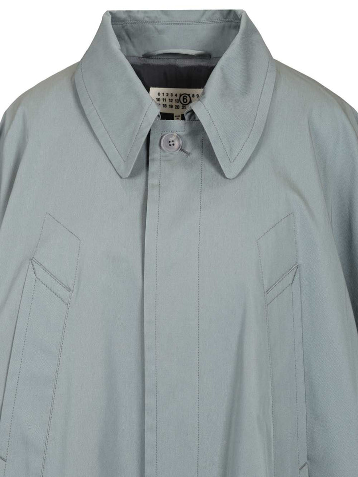 Mm6 Maison Margiela Mm6 Margiela Trench Coat Coats - Blue | a93c1258d21b418851fdd6dd892e1bfea48d18da