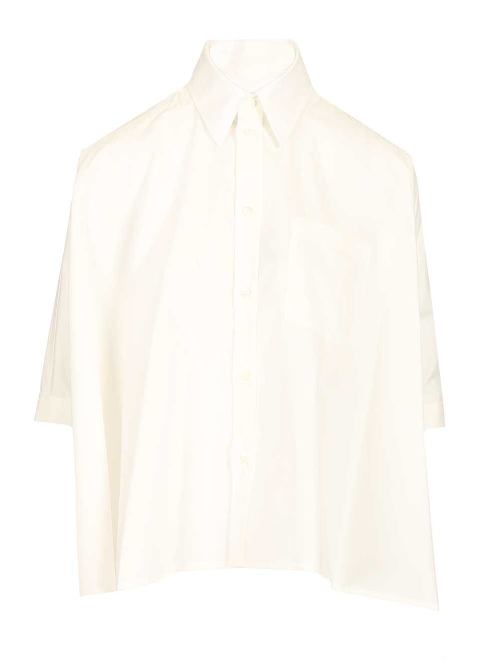 Mm6 Maison Margiela Cropped Shirt Shirts - White | bcd0246ce21f6c8b45be9b444072b8a8e98d19e9