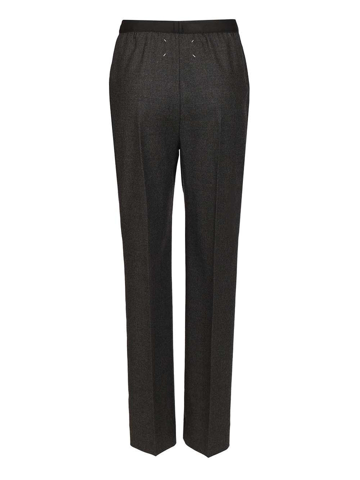 Maison Margiela Straight Wool Trousers - Grey | ac521ad0537a0c8e9575279572f2fc63ea5b21ff