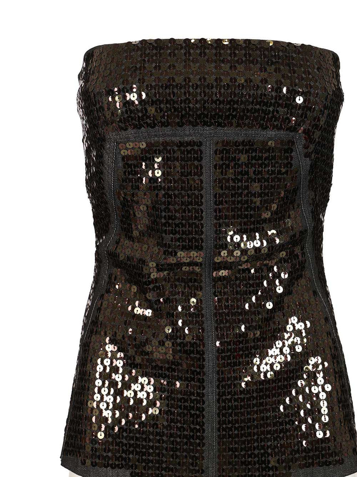 Rick Owens Denim Bustier Top With Sequins Tops - Black | ee3b5d4b4f033187c327a70e5474b255d85cf28e