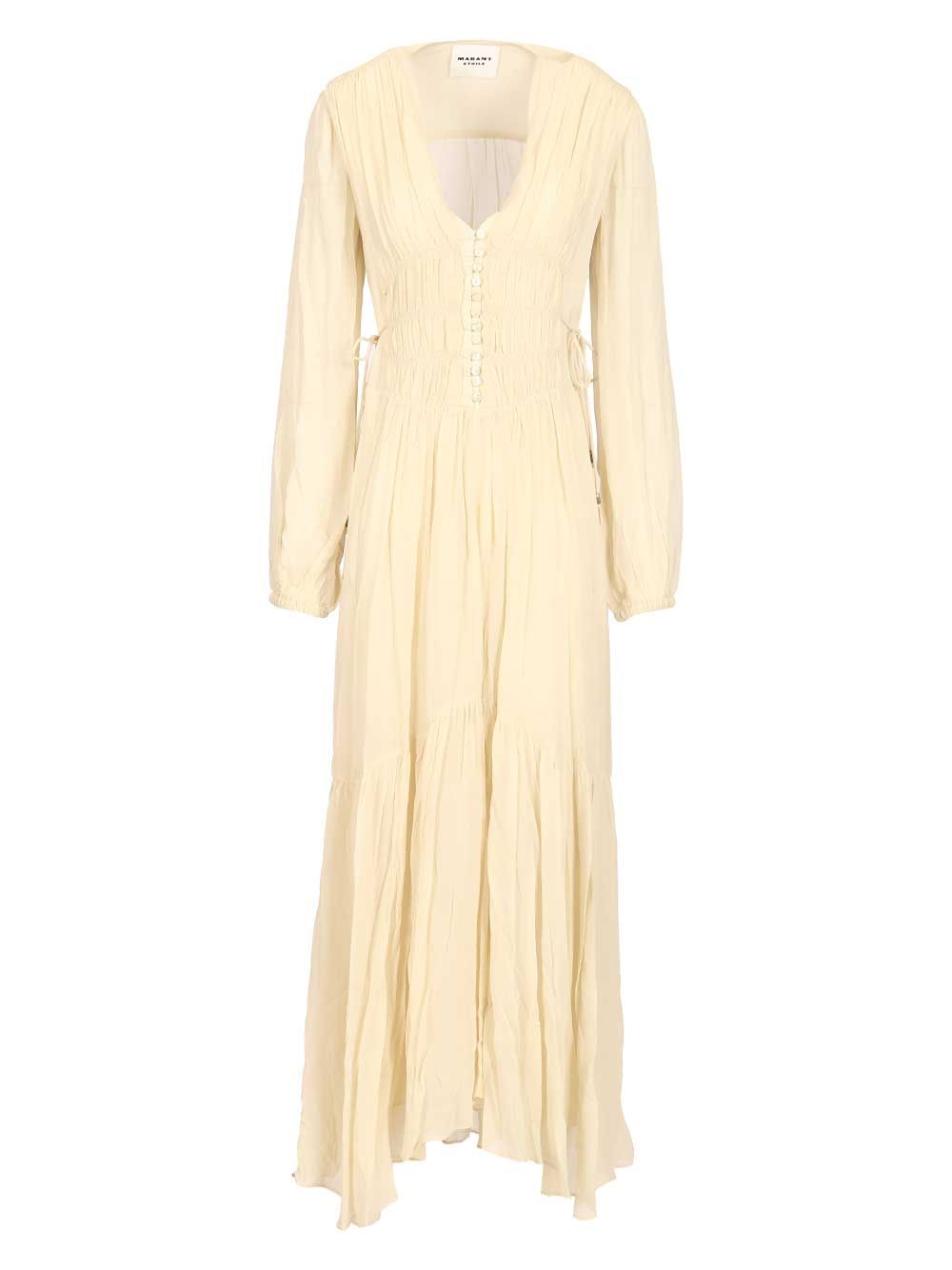 Marant Etoile Briane Long Dress Dresses - Beige | d4993ede052d7bdcdb019abcc648e544b43be583