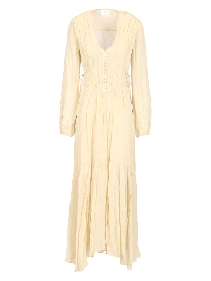 Marant Etoile Briane Long Dress Dresses - Beige | d4993ede052d7bdcdb019abcc648e544b43be583