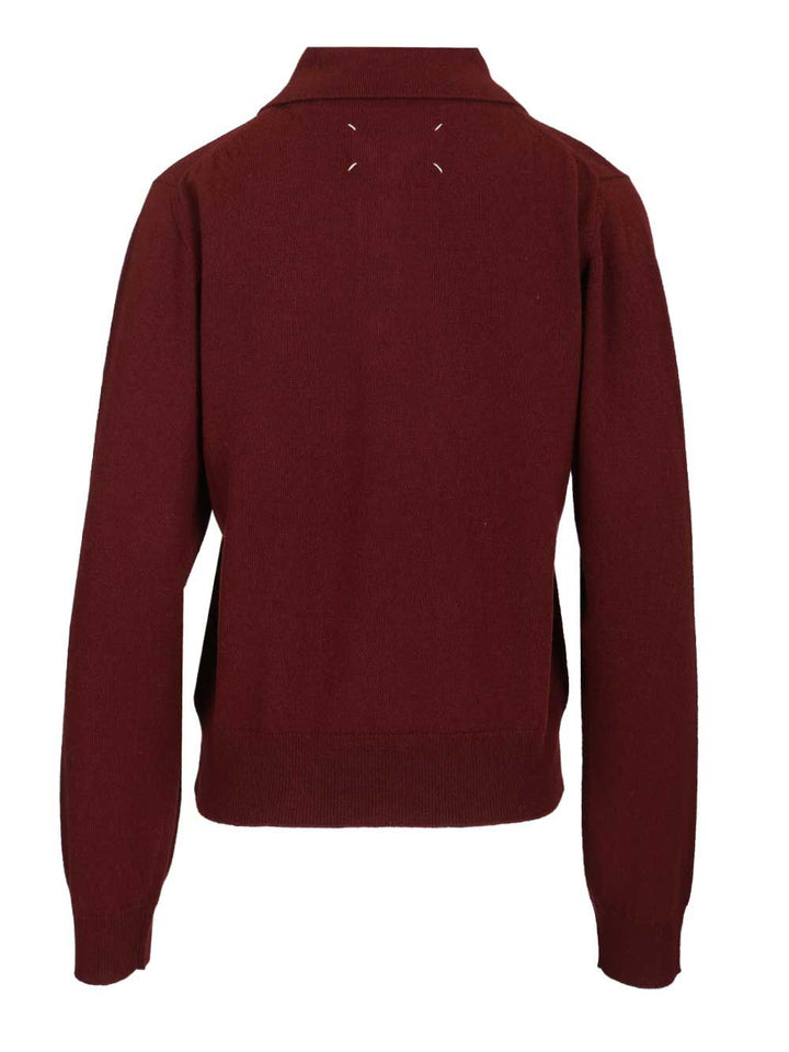 Maison Margiela Wool Polo shirt - Bordeaux | 6b5433566c9abd57448fe58e35a121eb2edb0f07