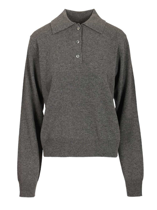 Wool Polo Shirt Grey