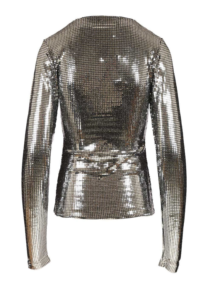 Mm6 Maison Margiela Silver Long-Sleeved Top Tops - Silver | 94a0e65e98a71760d162754ea6d46bcd9fd8cd98