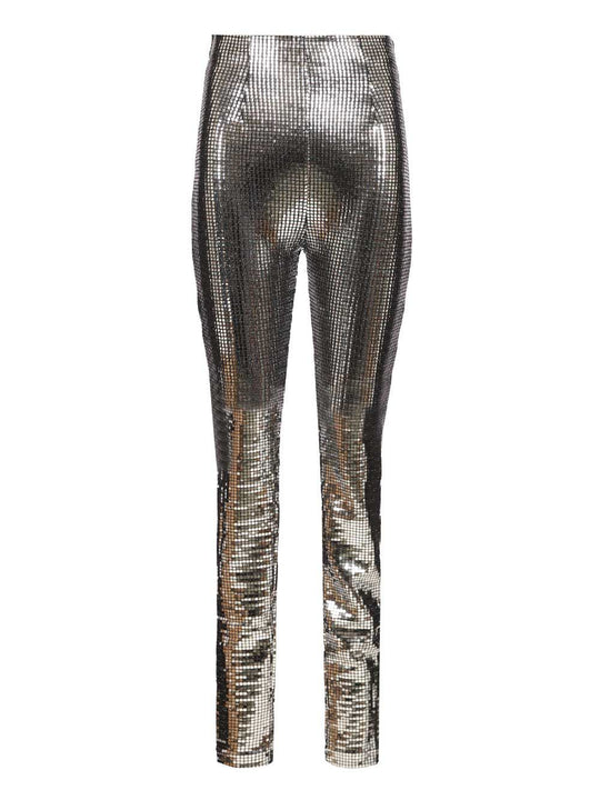 Metallic Sequin Trousers Silver