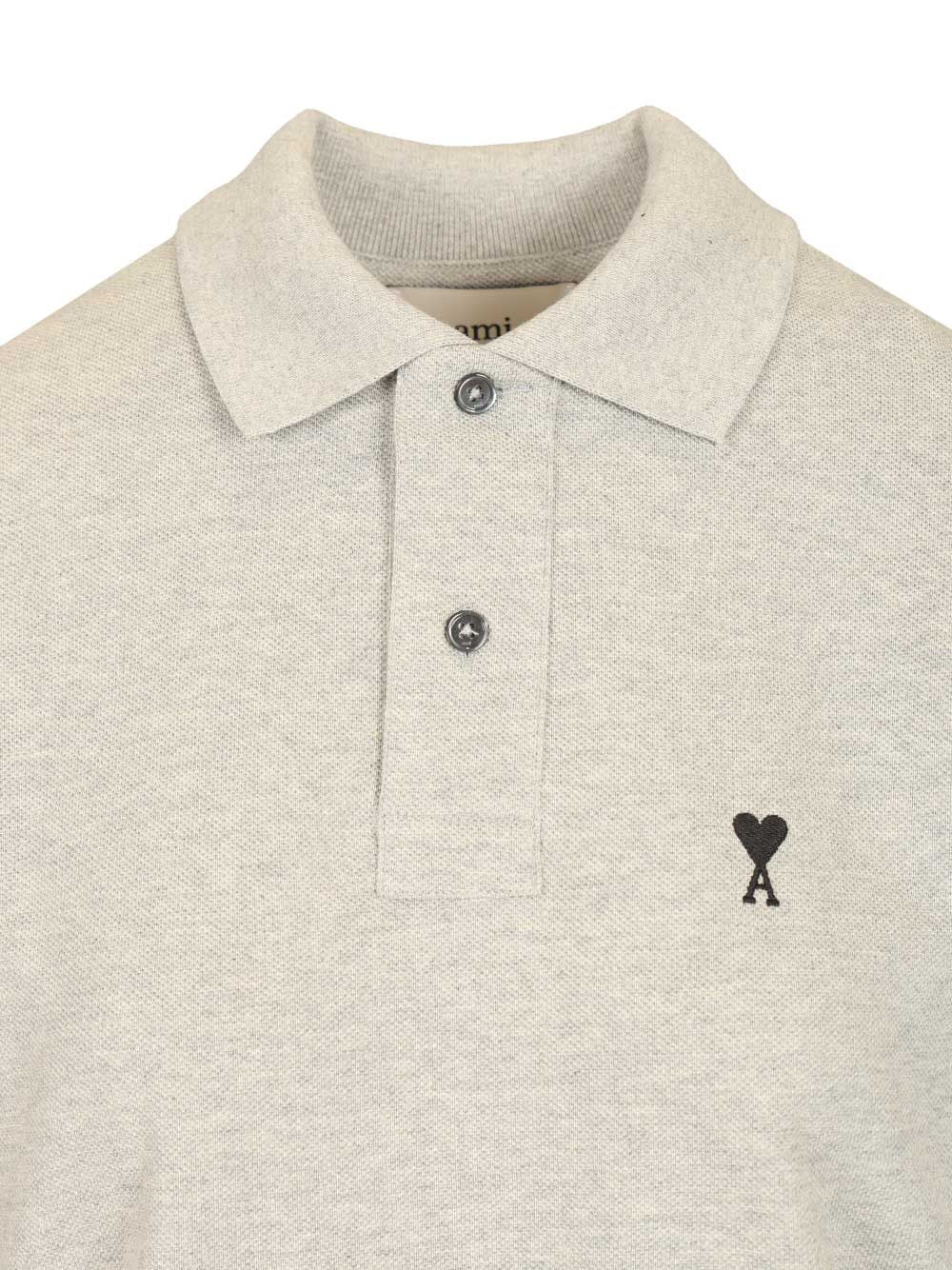 Ami Ami De Coeur Polo shirt - Grey | 07f6d204149551bff7ef1a154c1080032753e6f2