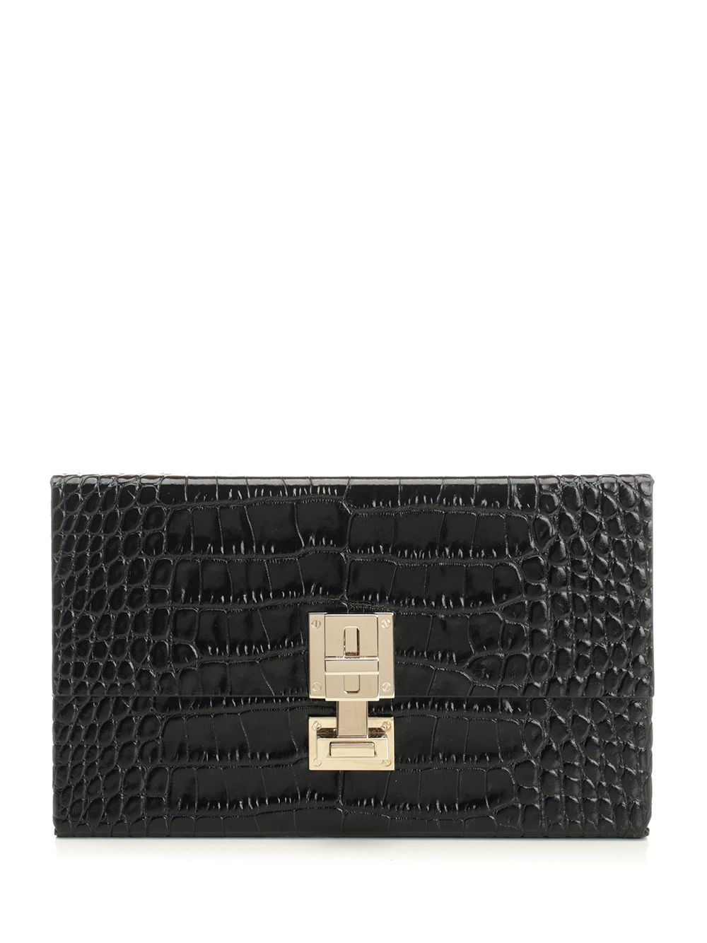 Tom Ford Clutch In Shiny Crocodile-Effect Leather Handbags - Black | 5ae09e96efdef7ce17c1891a8492066d86a29595