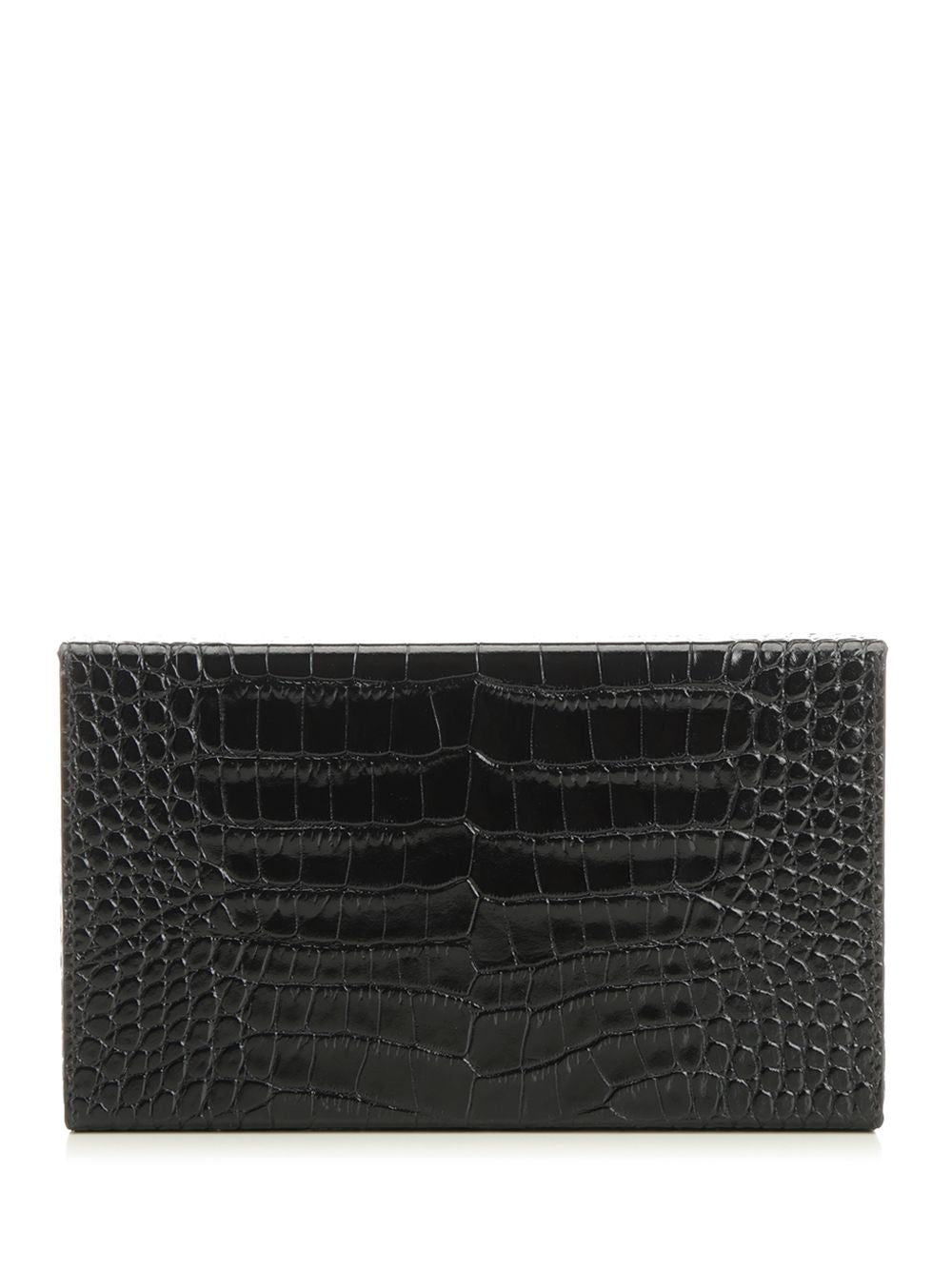 Tom Ford Clutch In Shiny Crocodile-Effect Leather Handbags - Black | c6f94d0a4e34baac73941588fe4a0e332809498a