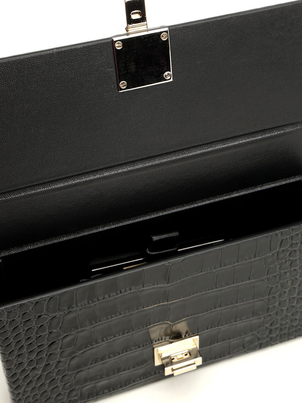 Tom Ford Clutch In Shiny Crocodile-Effect Leather Handbags - Black | 0b0dee9294a77f870cbac73accd864c8af6fa9ef
