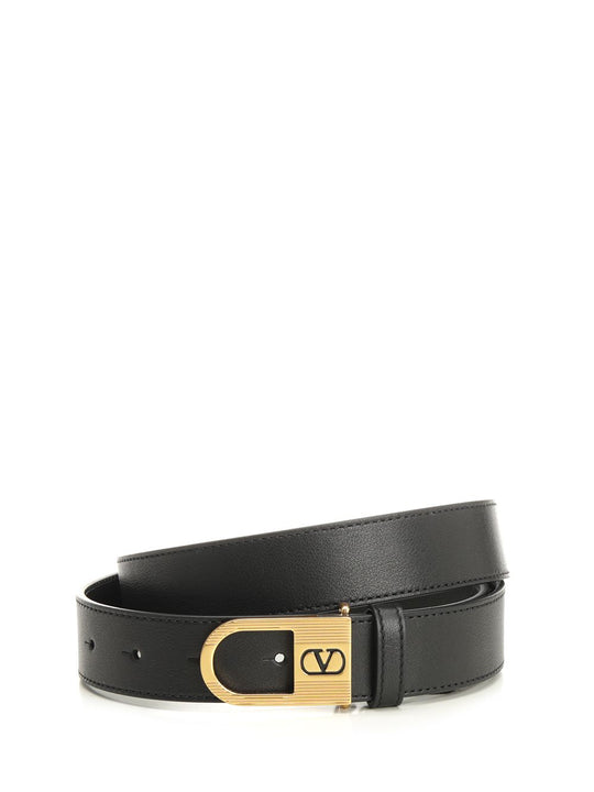 Vlogo Signature Leather Belt Belts Black