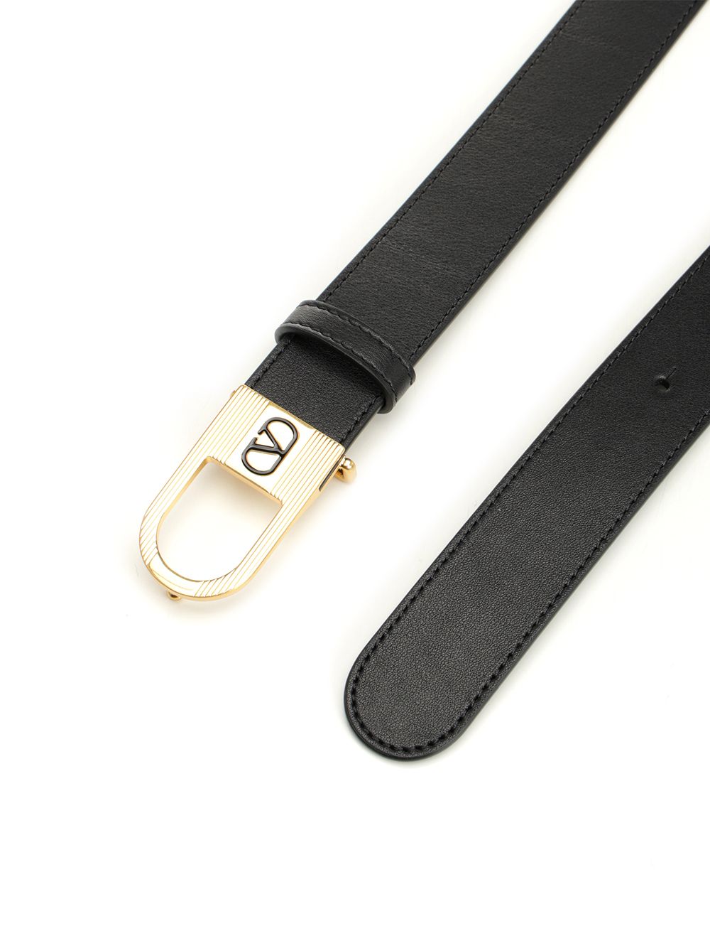 Valentino Garavani Vlogo Signature Leather Belt Belts - Black | 021eb64049cedefbaca23d8b76197cbecaa0199c
