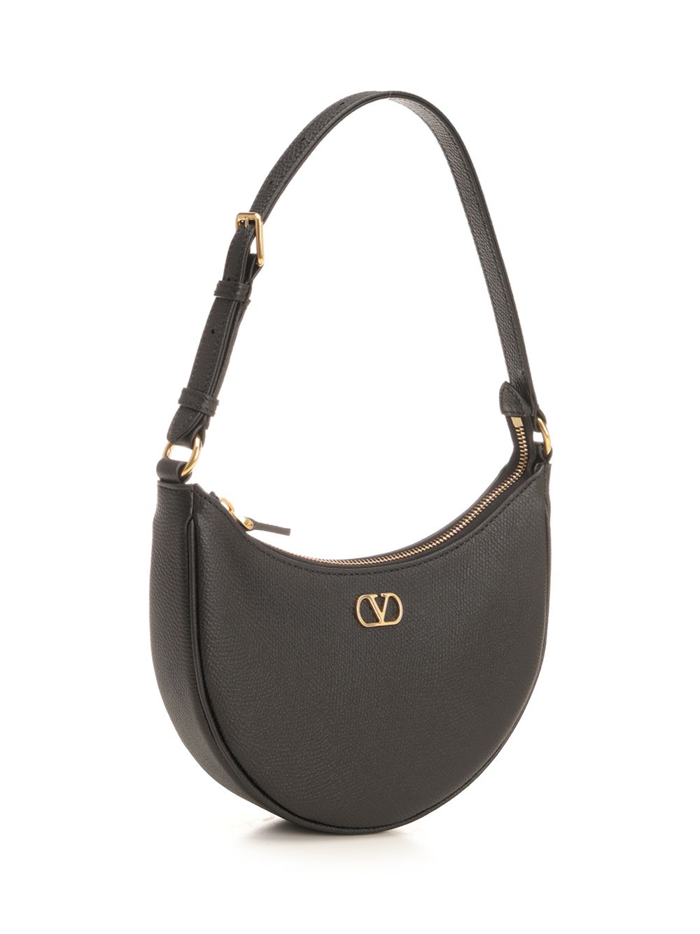 Valentino Garavani Vlogo Mini Hobo Bag Shoulder Bags - Black | cd610bd07384fa0cf5e71abebc97a3585ded609e