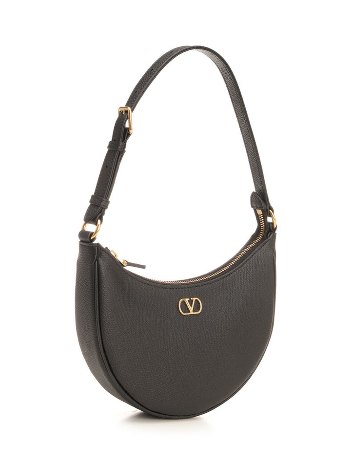Valentino Garavani Vlogo Mini Hobo Bag Shoulder Bags - Black | cd610bd07384fa0cf5e71abebc97a3585ded609e