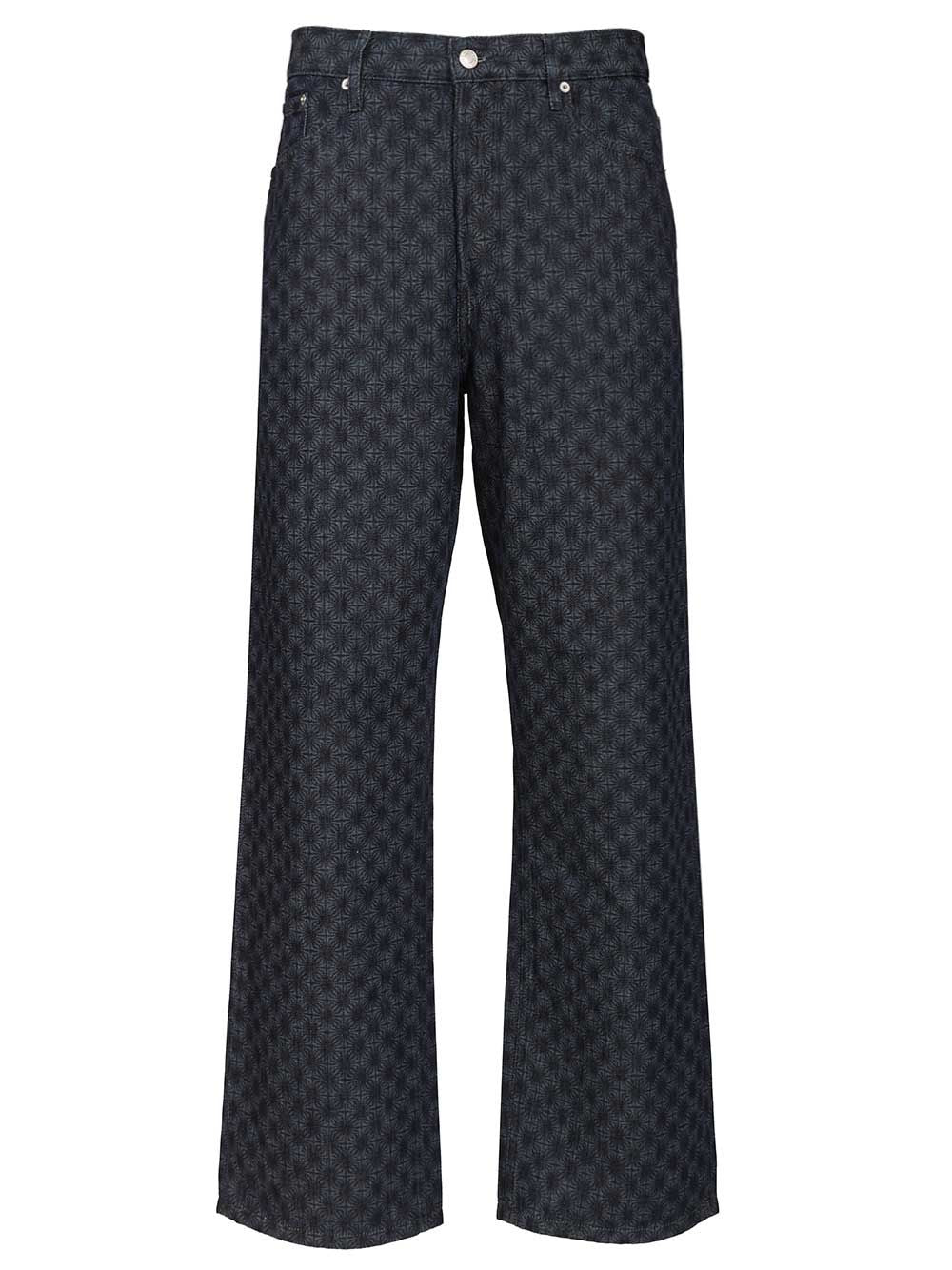 Dries Van Noten Floral Wide-Leg Jeans Trousers - Blue | e600f202ef78c4ff6461f3269cce72962cbb6d93
